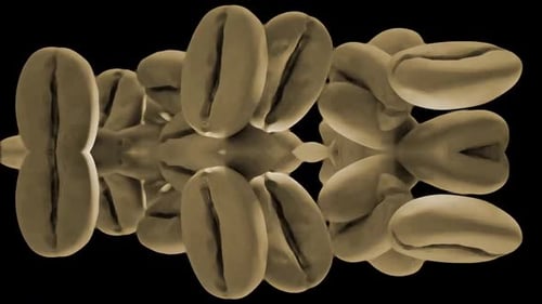 Dynamic Abstract Coffee Beans Rotating Loop Background