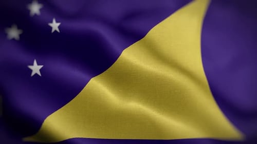 Seamless Loop of Realistic Tokelau National Flag Waving