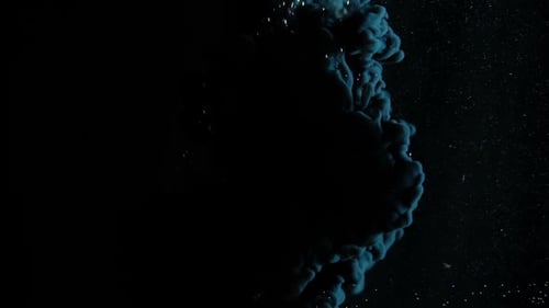Real Shot schwarze Farbtropfen im Wasser
