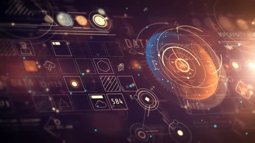 Animation eines abstrakten Datenarrays in 3D 4K