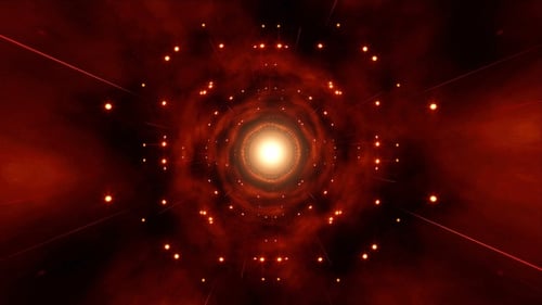 Abstract Red Light Tunnel Warp Loop Background