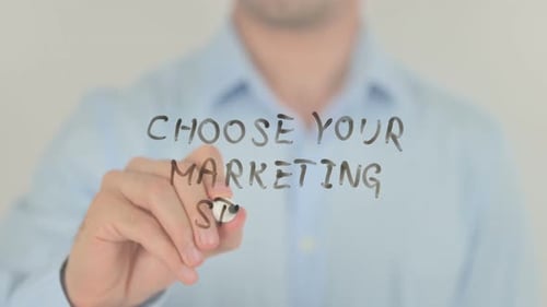 Arm Writes Choose Your Marketing Strategy on Glass