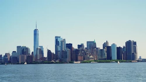 Manhattan Financial District Skyline at Daytime Beautiful Cityscape of New York