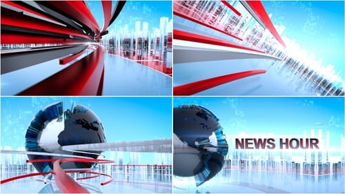 Dynamic Global News Intro with Abstract Cityscape
