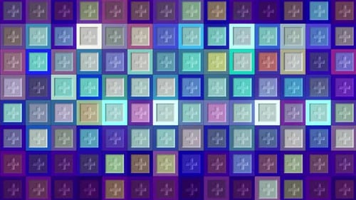 Mosaic background with flashing multicolored squares