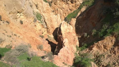 High angle of rocks and cliffs