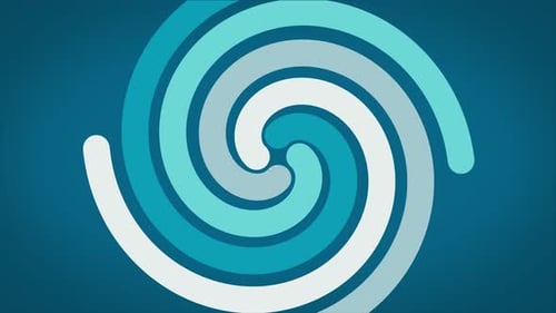 Animated Flat Design Expanding Spiral Lines Background