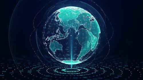 Digital Earth Network Animation with Global Data Connections