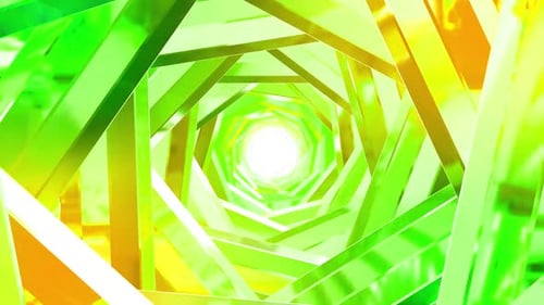 abstract yellow green Neon Triangle Vj Loop Tunnel Background motion video