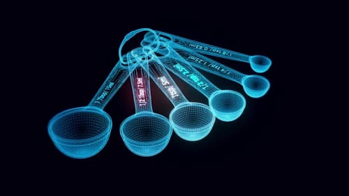 Holographic Measuring Spoons Wireframe Digital Technology Display