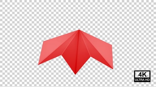 Red Geometric Origami Shape Reveal