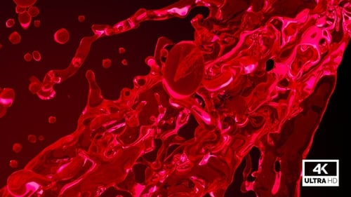 Red Water Splash And Pouring