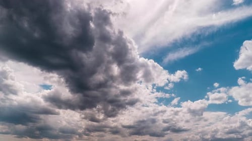 Clouds Moving Rapidly Across Blue Sky in Time Lapse