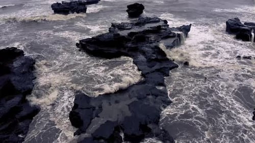 2.7K Epic Storm on the Mengening Beach Aerial