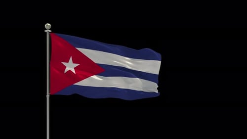 Realistic Cuba National Flag Waving Animation