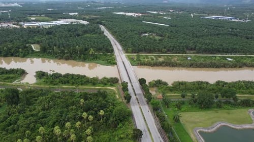 Aerial view Jalan Transkrian Bukit Panchor, Sungai Krian