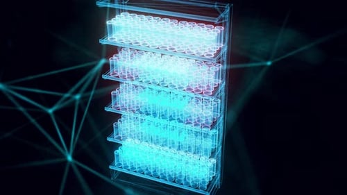 Market Shelf Canned Drinks Hologram Close Up 4k