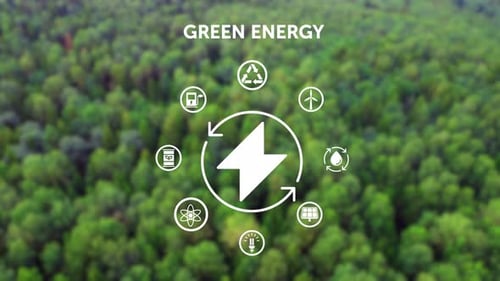 Ecology, recycling, natural environment and green energy icons flat concept 2d animation