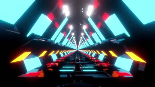 Sci Fi Triangles Light Tunnel