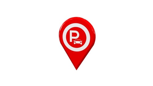 Modern 3D Animated Parking Map Pin Locator Icon