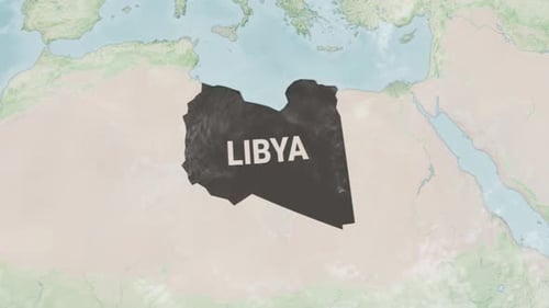 Weltkarte von Libyen mit einem Etikett