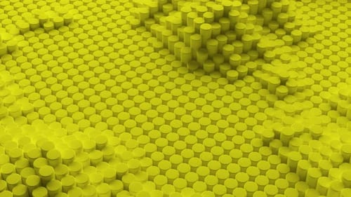 Abstract yellow background with cylinders
