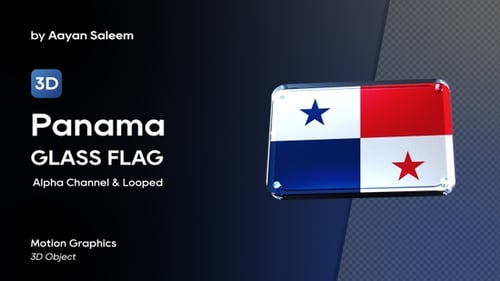 Panama Flag 3D Glass Badge