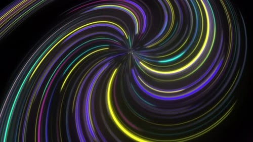 Abstract Swirl of Bright Neon Light Trails Loop