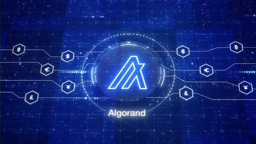 Logo animé Algorand. Logo de la crypto-monnaie Algorand. intro d'ALGO. Animation de la cryptographie ALGO.