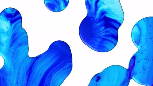 Abstract Fluid Blue Ink Spreading Motion Background