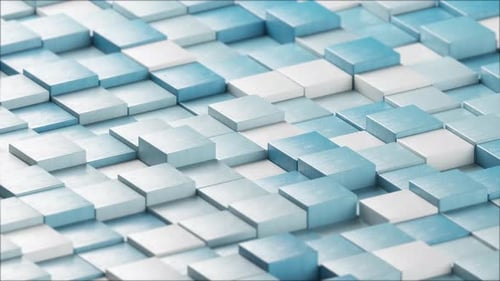 Geometric Blue and White Cubes Seamless Looping Animation Background