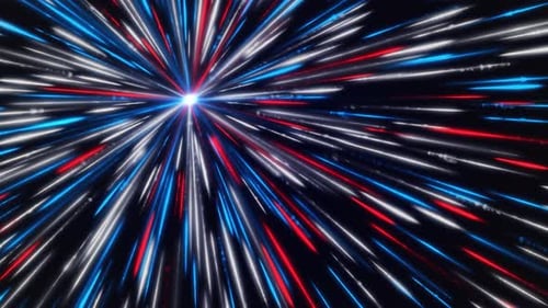 Patriotic Red White Blue Speed Lines Light Burst Animation