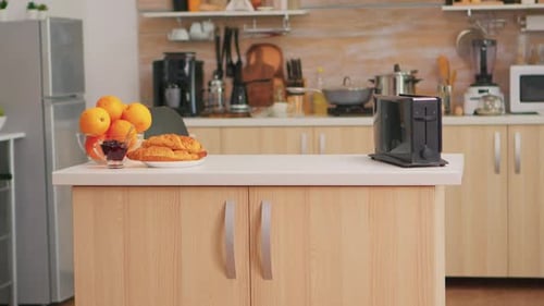 Breakfast Still Life of Kitchen Island Counter