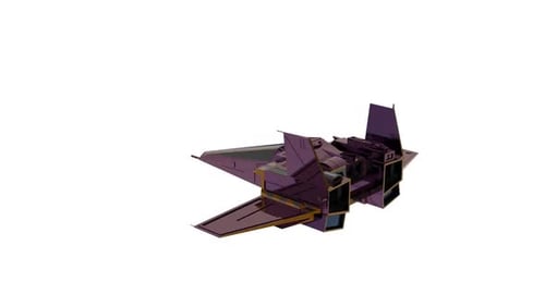 Futuristic 3D Spaceship Rotating Animation Render