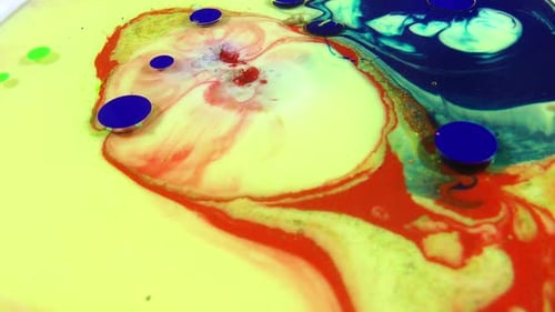 Swirling Abstract Colors in Liquid Close Up