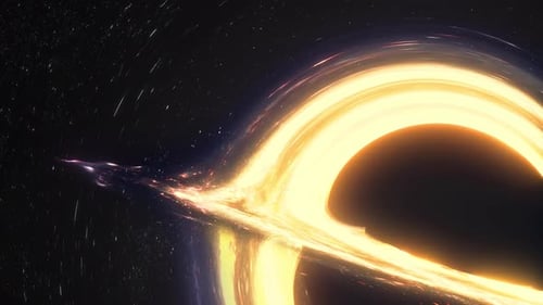 Orange Black Hole Accretion Disk Close Up Seamless Loop
