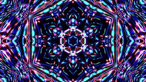 Abstract Kaleidoscope pattern with full colors. Magic mandala. 4k