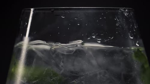 Lemon Falls Ice Mint Sparkling Cocktail Closeup