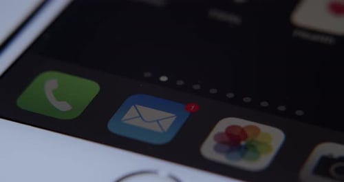 E-Mail Message Icon Notification on Smart Phone Device.