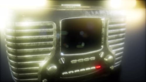 Retro Radio with Shimmering Glow Effect Looping Animation