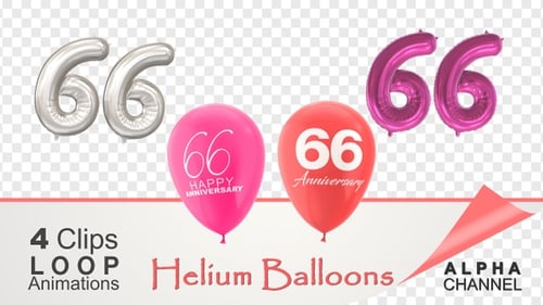 66th Anniversary Balloon and Number Celebrations Animation