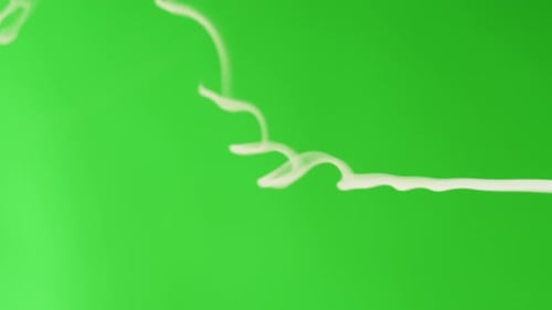 Smoke Jet on Green Chroma Key Background