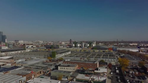 Cityscape Aerial View of Industrial Park Buildings