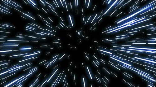 Futuristic Blue Hyperspace Warp Speed Travel Animation