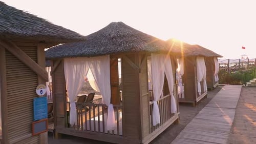 VIP Beach Cabins at Antalya, Turkey.