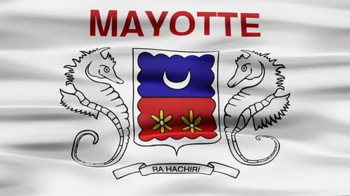 Flagge von Mayotte schwenkt