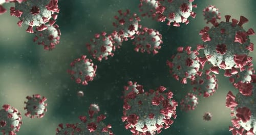 Floating COVID-19 Virus Particles in Microscopic View