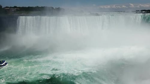 Niagara Falls. Top view on Horseshoe Falls from the Canadian side of the river.