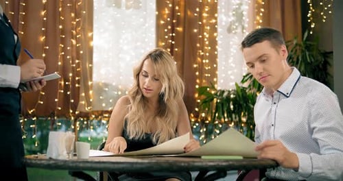Lady Makes Order Spending Time with Boyfriend in Restaurant