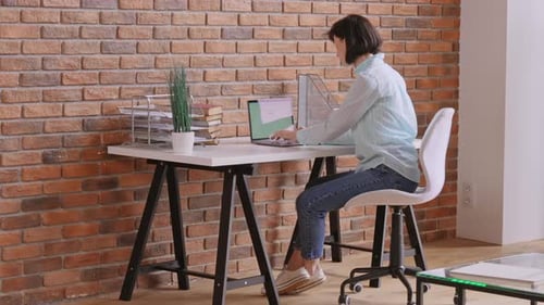 Businesswoman Works in Apartment